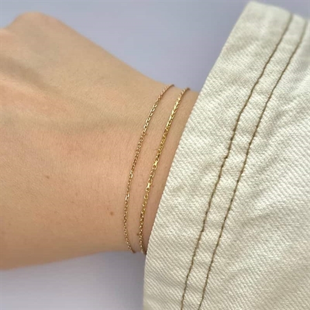 Anker Facette Armband in 8kt. Gold (Größe und Länge wählen)